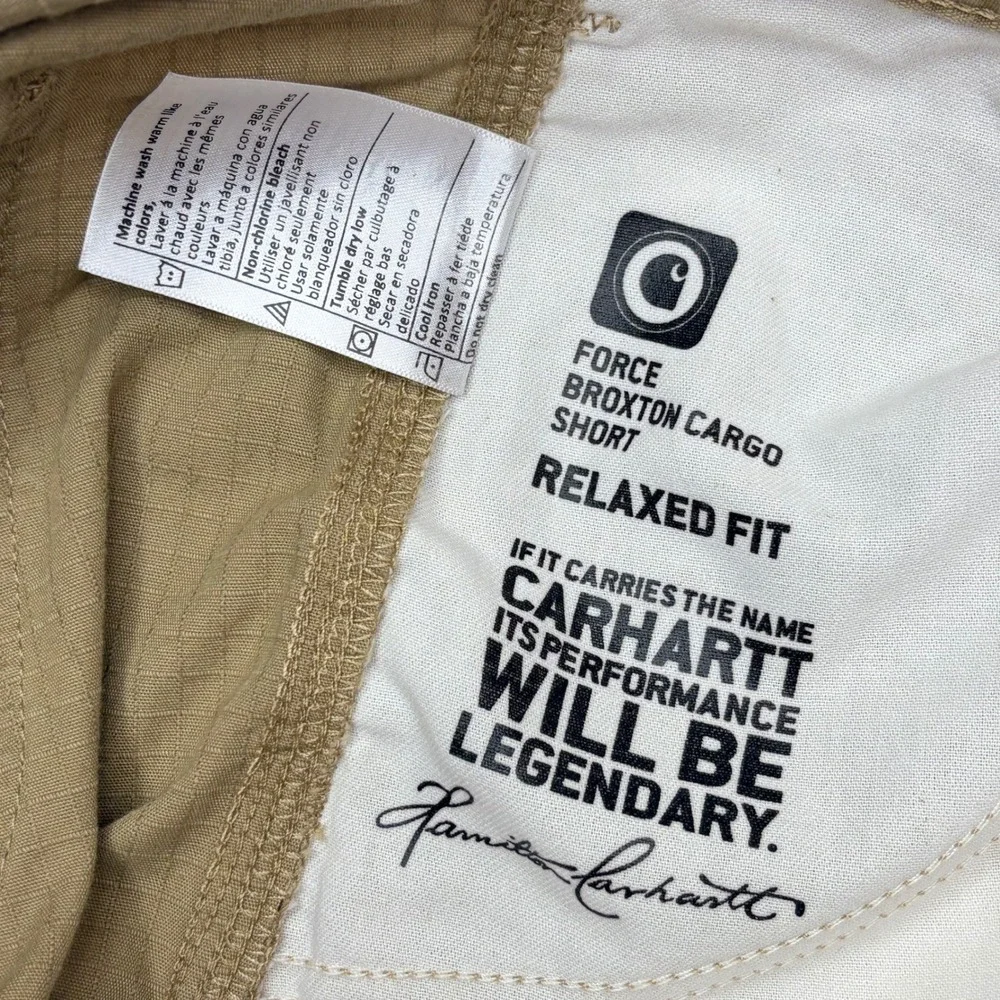 Carhartt Force Broxton Cargo Shorts Mens 48 Tan Khaki Ripstop Relaxed Fit 11